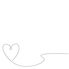 Heart line drawing vector illustration