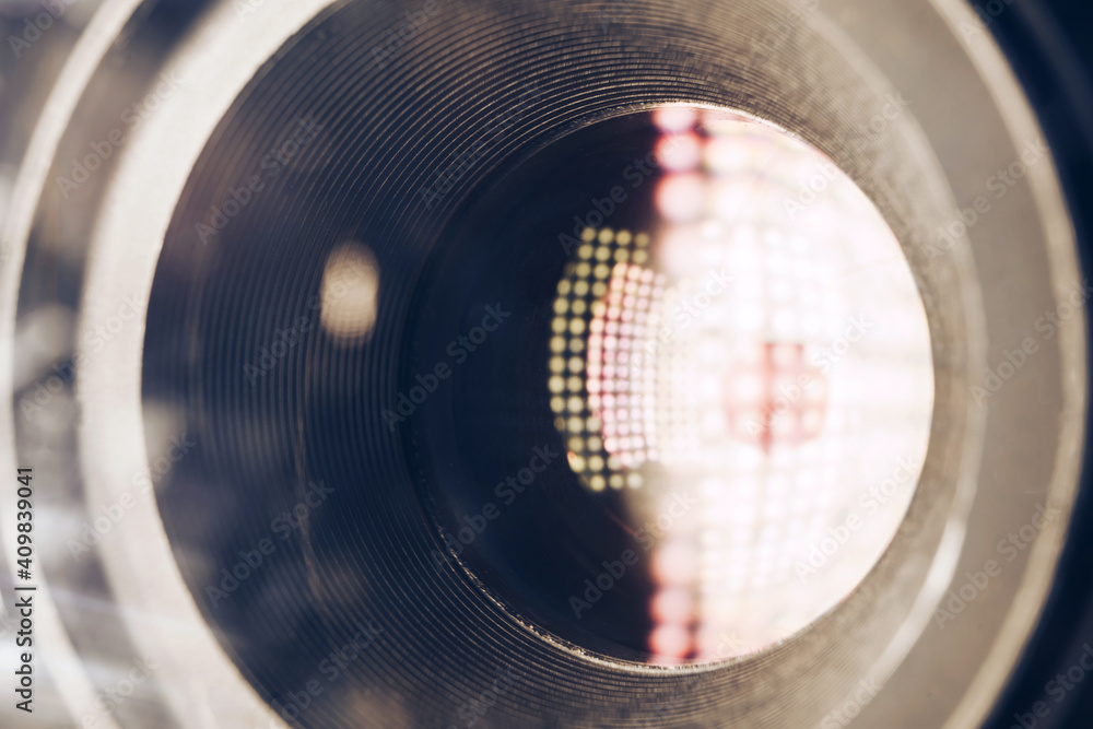Aufkleber beautiful abstract camera lens background multi colored glass reflection.