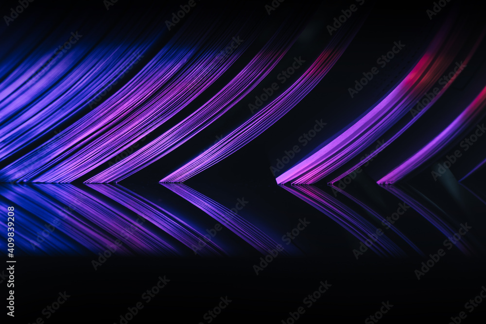 Aufkleber close up beautiful book pages in the blue light on a night. background pattern for design. macro pho