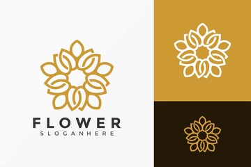 Elegant Flower Lotus  Logo Design, Minimalist Logos Designs Vector Illustration Template