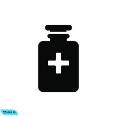 Icon vector graphic of medical bottle