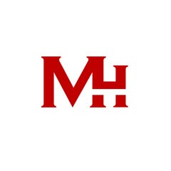 the letter MH. minimalistic design logo vector