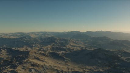 Fototapeta premium science fiction illustration, beautiful space background, a computer-generated surface, a fantasy world 3d render 