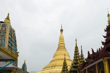 Fototapeta premium The Shwedagon pagoda the most famous landmark of Myanmar. 