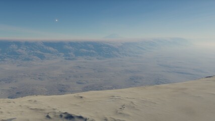 science fiction illustration, beautiful space background, a computer-generated surface, a fantasy world 3d render
