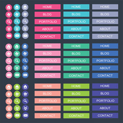 Collections web buttons 9 colors