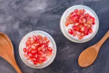 Natural Yogurt with granadine (healthy breakfast)