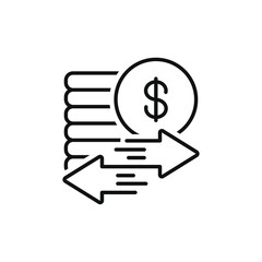 Money transfer icon concept isolated on white background. vector illustration