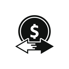 Money transfer icon concept isolated on white background. vector illustration
