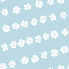 Anemone or windflower poppies flowers background. Floral vector seamless pattern with hand drawn elements in pastel colores.