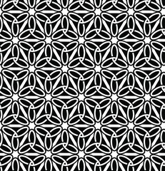 Seamless geometry pattern flowers, black and white abstract geometric background, subtle pillow print, monochrome retro texture, hipster fashion design