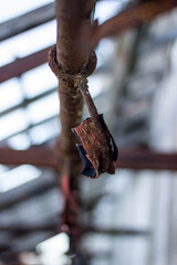 Rusty hook in abandoned factory