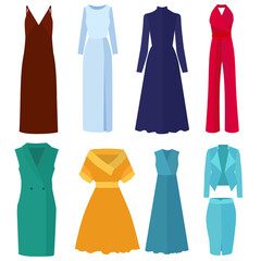 collection of womens fashion dresses