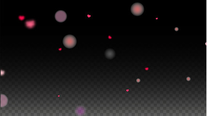 Hearts Confetti Falling Background. St. Valentine's Day pattern. Romantic Scattered Hearts Design Element. Love. Sweet Moment. Gift. Cute Element of Design for Sales or Celebration.