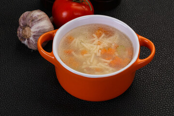Chicken soup with noodles