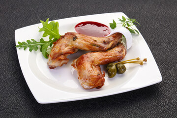 Roasted rabbit legs
