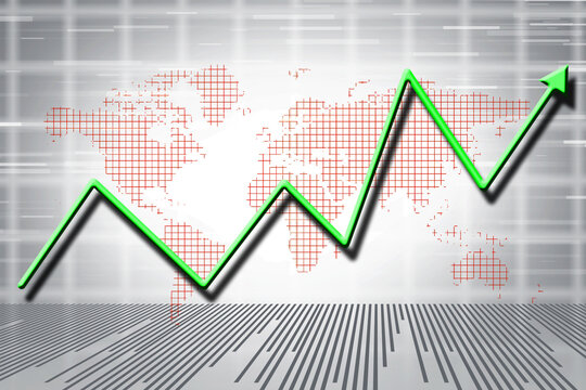 2d rendering Stock market online business concept. business Graph 
