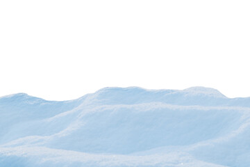 Heap of fluffy snow isolated on white