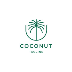 Coconut tree logo design template