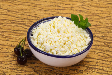 Fresh tasty curd in the bowl