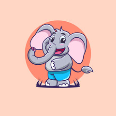 cute elephant cartoon with a happy smile