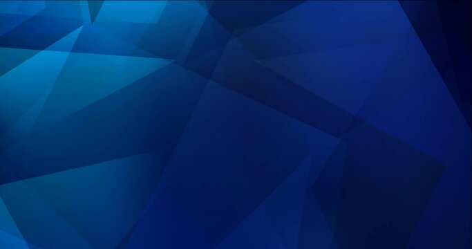 4K looping dark blue video with polygonal shapes. Abstract holographic concept in motion style. Design for presentations. 4096 x 2160, 30 fps. Codec Photo JPEG.