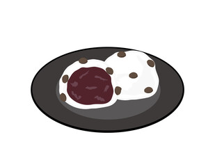 大福餅のベクターイラスト　和菓子