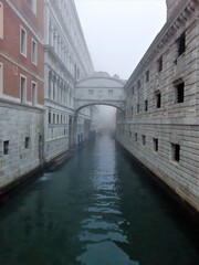 Fototapeta na wymiar Venice, Italy, January 27, 2020 Bridge of Sighs, one of the most famous symbols of the city