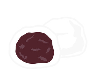 大福餅のベクターイラスト　和菓子