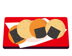 煎餅のベクターイラスト　和菓子