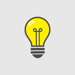 Light bulb vector icon isolated on background.