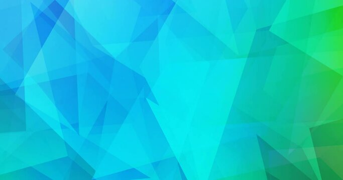 4K looping light blue, green polygonal abstract footage. Abstract holographic concept in motion style. Design for presentations. 4096 x 2160, 30 fps. Codec Photo JPEG.
