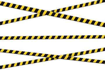 Set of caution tapes. Vector illustration.