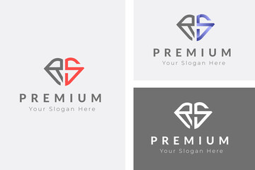 Naklejka premium Initial RS logo design vector template. Initial Latter S and R monogram logo design vector