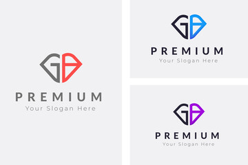 Initial latter logo GB monogram vector template.