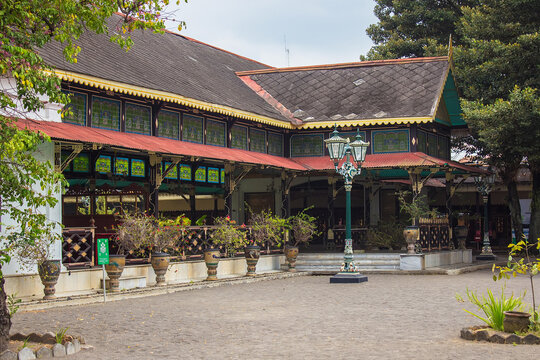 Territory of Kraton Palace, the royal grand palace in Yogyakarta. Kraton Palace is a landmark and popular tourist destination in Indonesia