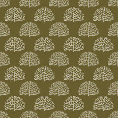 Seamless vector pattern with plants for decoration, stationery, wrapping paper, fabric
