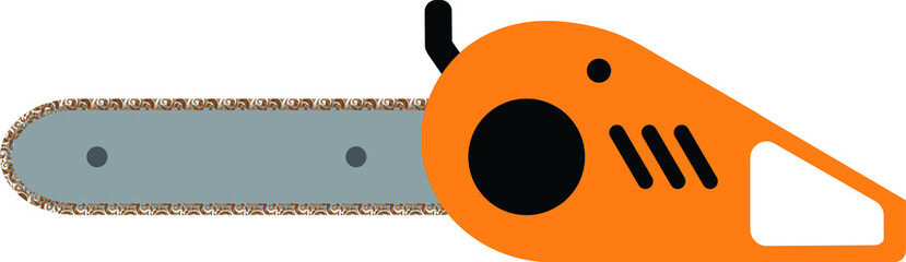 Gasoline chainsaw isolated color vector illustration — Stock Illustration
