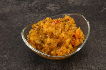 Relish sauce with cucumbers and mustard
