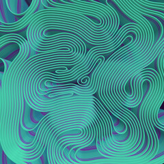 Abstract maze wave futuristic background. 3d rendering digital illustration