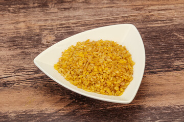Vegetarian cuisine - dry bulgur for cooking