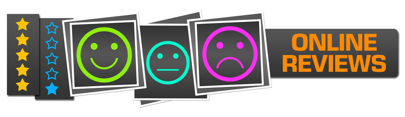 Online Reviews Dark Colorful Squares Bar Symbols 
