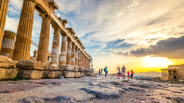 ruins of Parthenon temple in Athens, Greece