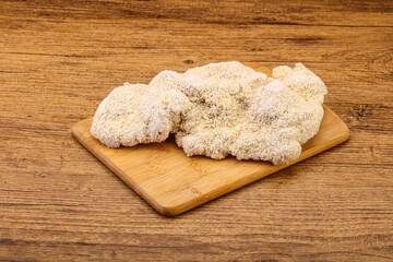 Raw meat schnitzel for roast