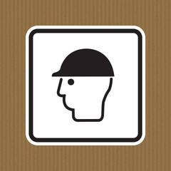 Symbol Wear Head Protection Isolate On White Background,Vector Illustration EPS.10