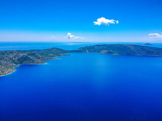 Fototapeta na wymiar Aerial panoramic view of Peristera island located close to Alonnisos in Sporades, Greece