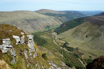 Confluence of Fraughan Rock Glen and Glenmalure Valley.Wicklow Mountains.Ireland.