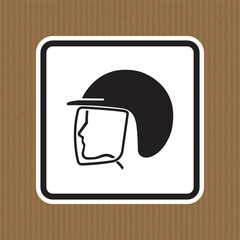 Wear Safety Helmet Symbol Isolate On White Background,Vector Illustration EPS.10