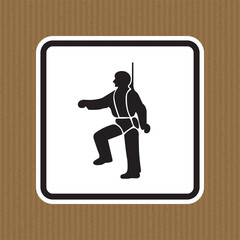 PPE Icon.Safety Harness Must Be Worn Symbols Sign Isolate On White Background,Vector Illustration EPS.10