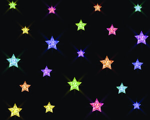 Fototapeta na wymiar Colorful crystal stars. Vector illustration. 